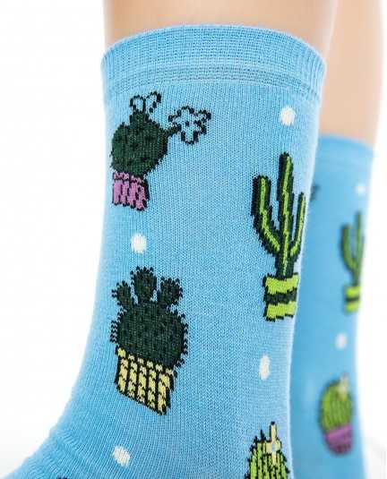 Turquoise Cactus Sock